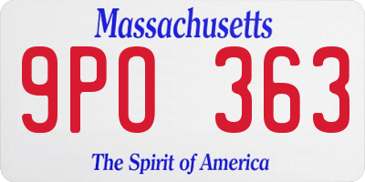 MA license plate 9PO363
