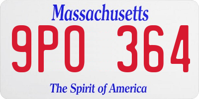 MA license plate 9PO364