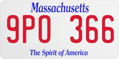 MA license plate 9PO366