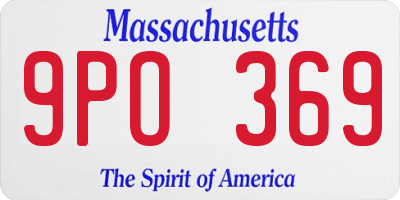 MA license plate 9PO369