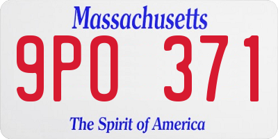 MA license plate 9PO371
