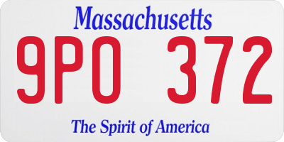 MA license plate 9PO372