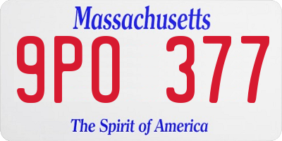 MA license plate 9PO377