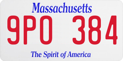 MA license plate 9PO384