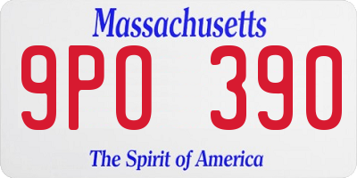 MA license plate 9PO390