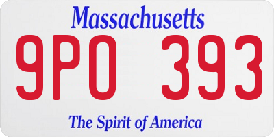 MA license plate 9PO393