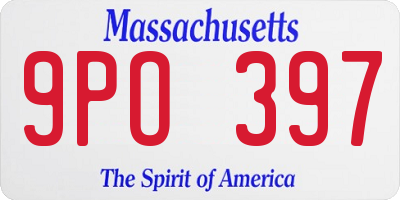 MA license plate 9PO397