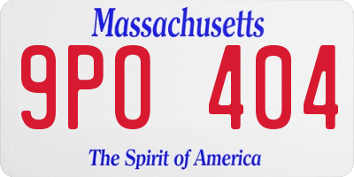 MA license plate 9PO404
