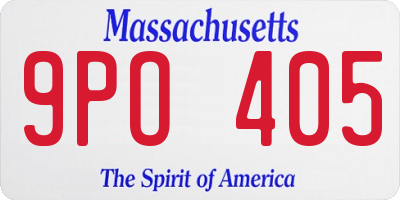 MA license plate 9PO405