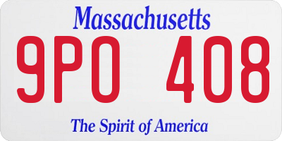 MA license plate 9PO408