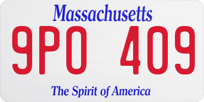 MA license plate 9PO409