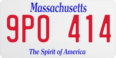MA license plate 9PO414
