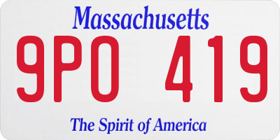 MA license plate 9PO419