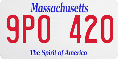 MA license plate 9PO420