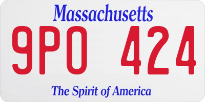 MA license plate 9PO424