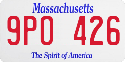 MA license plate 9PO426