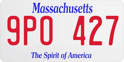 MA license plate 9PO427