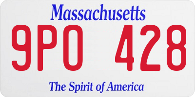 MA license plate 9PO428