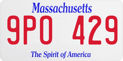 MA license plate 9PO429