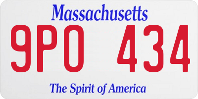 MA license plate 9PO434