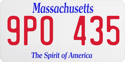 MA license plate 9PO435