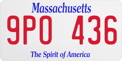 MA license plate 9PO436