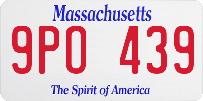 MA license plate 9PO439