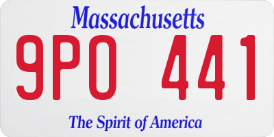 MA license plate 9PO441