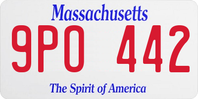 MA license plate 9PO442
