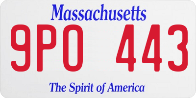 MA license plate 9PO443