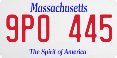 MA license plate 9PO445