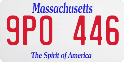 MA license plate 9PO446