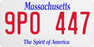 MA license plate 9PO447
