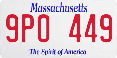MA license plate 9PO449
