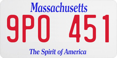 MA license plate 9PO451