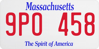 MA license plate 9PO458