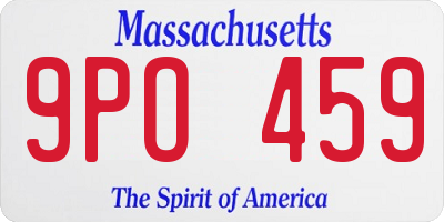 MA license plate 9PO459