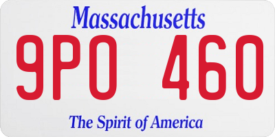 MA license plate 9PO460
