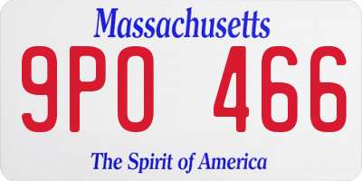 MA license plate 9PO466