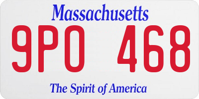 MA license plate 9PO468