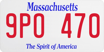 MA license plate 9PO470