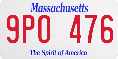 MA license plate 9PO476