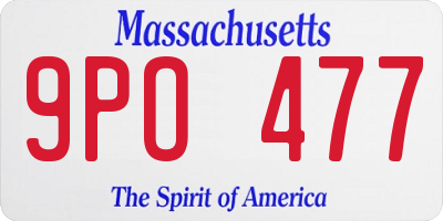MA license plate 9PO477