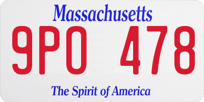 MA license plate 9PO478