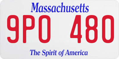 MA license plate 9PO480
