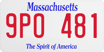 MA license plate 9PO481