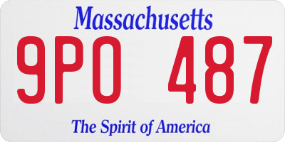 MA license plate 9PO487
