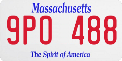 MA license plate 9PO488