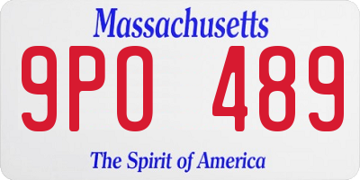 MA license plate 9PO489