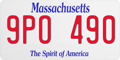 MA license plate 9PO490